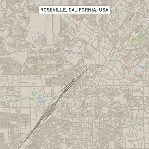 Roseville California US City Street Map