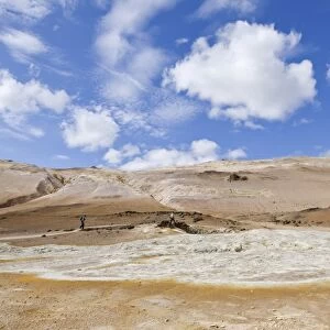 Sulphur and mineral deposits, Hveraroend geothermal area at the foot of the Namafjall volcano, Myvatn, Iceland, Europe