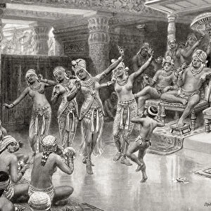 A 19th century artists impression of Gautamiputra Satakarani celebrating his