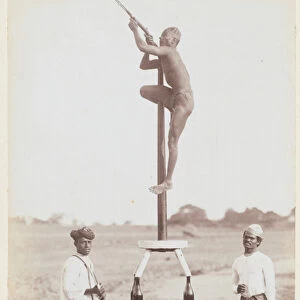 Athletic exercises at the Delhi Camp of Exercise, 1886 (b / w photo)