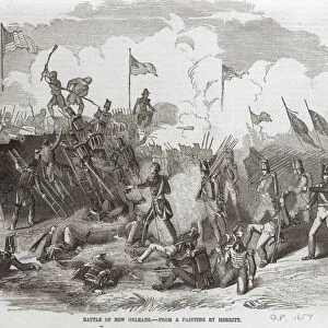 The Battle of New Orleans, 8th January 1815, engraved by Thomas Phillibrown, 1856