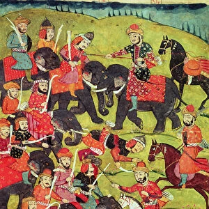 A Battle Scene, from the Shahnama (Book of Kings) by Abu l-Qasim Manur Firdawsi (c