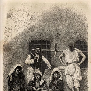 Bulgarian workers, near Sophia, engraving after the drawing of A