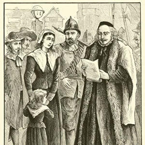 Bunyans Wife pleading for him (engraving)