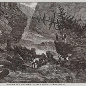The Canadian Lumber Trade, clearing a Jam (engraving)