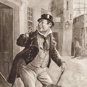 Captain Cuttle from Dombey and Son, by Charles Dickens (gravure)