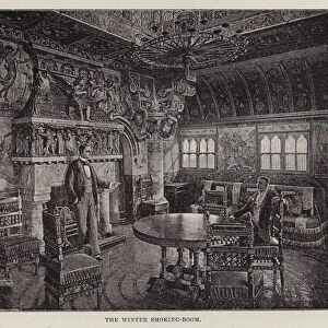 Cardiff Castle, The Winter Smoking-Room (litho)