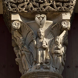 Carved capital, 12th century, church of Vezelay (sculpture)