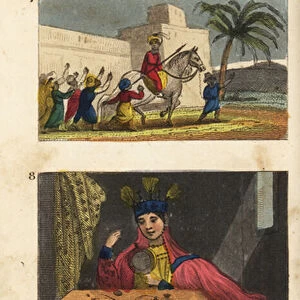 Celebrating the best scholar 7, woman applying lead powder to her eyes 8 and view of the city of Tunis 9