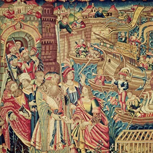 Central detail of the Arrival of Vasco da Gama in Calicut (tapestry)
