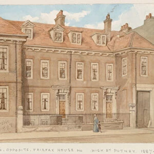 Chatfield House, opposite Fairfax House, High Street, Putney, 1887 (w / c on paper)