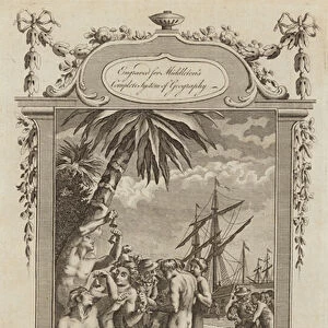 Christopher Columbus with the Natives (engraving)