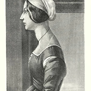 Collection du Palais Pitti, Portrait suppose de la Simonetta, par Sandro Boticelli (engraving)