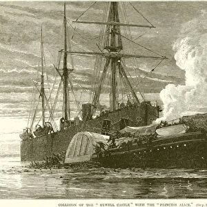Collision of the "Bywell Castle"with the "Princess Alice"(engraving)