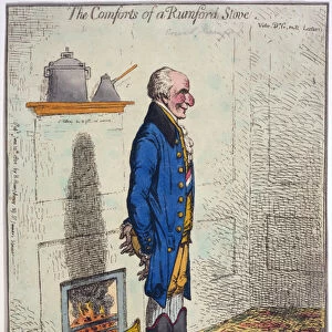 The Comforts of a Rumford Stove, pub. 1800 (hand coloured engraving)