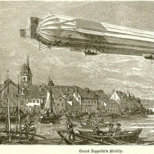 Count Zeppelins Airship (engraving)