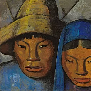 The Couple in Blue; La pareja en azul, c. 1930 (oil on board)