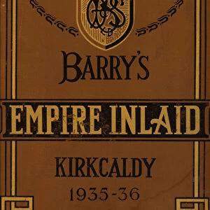 Cover of a catalogue of linoleum samples published by Barrys of Kirkcaldy, 1935-36 (colour litho)