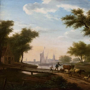 Dutch landscape (oil on canvas)