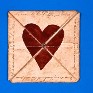 An early hand-made puzzle purse Valentine, c. 1790