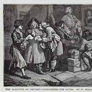 The Election at Oxford - Canvassing for Votes, 1754 (engraving)