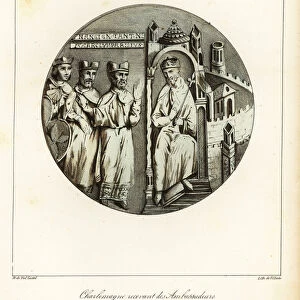 Emperor Charlemagne or Charles the Great (748-814), King of the Franks, receiving ambassadors of Constantine, Byzantine Emperor