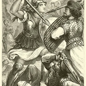 Eurytus fighting the Persians in the Pass (engraving)