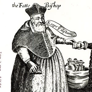 The Fat Bishop (engraving) (b / w photo)