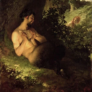 Faun and Nymph, 1868 (oil on canvas)