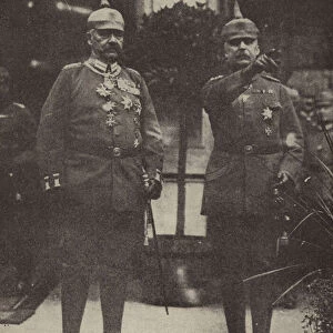 Field-Marshal von Hindenburg and General Ludendorff, German Army commanders (colour litho)