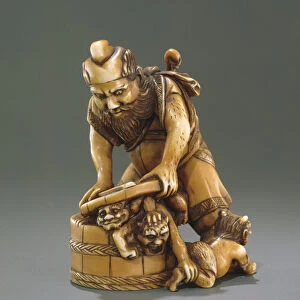 Figure of Shoki the demon queller (ivory)