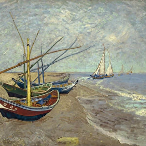Fishing Boats on the Beach at Saintes-Maries-de-la-Mer, 1888 (oil on canvas)