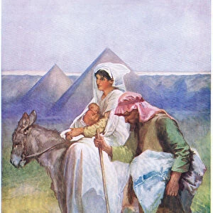The flight to Egypt, from The Bible Picture Book published by Thomas Nelson, c