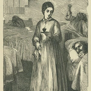 Florence Nightingale during the Crimean War (engraving)