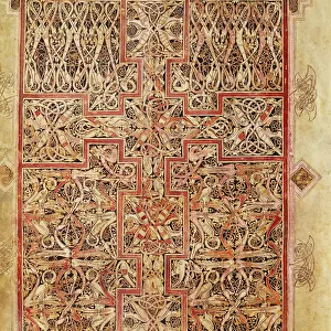 Fol. 220 Carpet page, from the Lichfield Gospels, c. 720 (vellum)