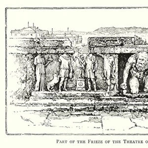 Part of the Frieze of the Theatre of Dionysus, Athens (engraving)