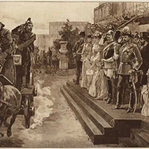 The German Emperors Visit, Review of the Fire Brigades, 1891 (gravure)
