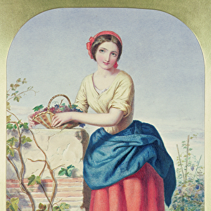 Girl with Basket of Grapes, 1860 (w / c)