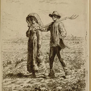 Going to Work, 1863 (etching)