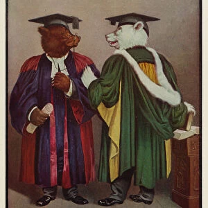 These gowns and caps and scrolls you see, we give you now as your degree (colour litho)