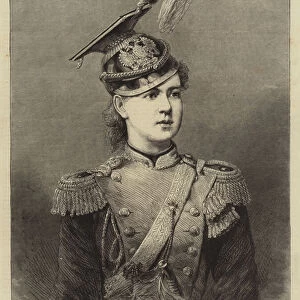 The Grand Duchess Marie of Russia as Honourable Colonel of Yamburg Uhlans (engraving)