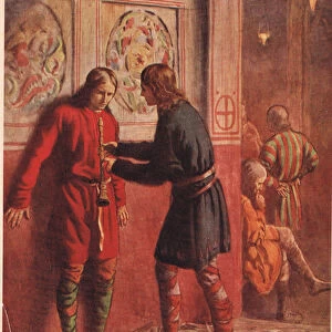Hamlet attempts to make Guildenstern play a pipe, from Hamlet