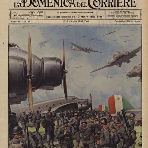 A very important episode of the lightning-fast Italian military action in Albania was... (colour litho)