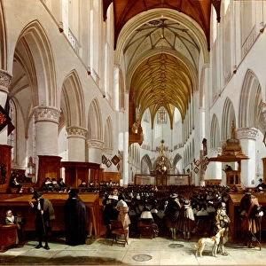 Inside a church, 17th century (painting)
