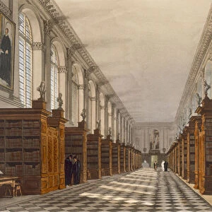 Interior of Trinity College Library, Cambridge, from The History of Cambridge