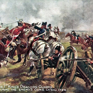 The Kings Dragoon Guards, Cateau, 25 April 1794 (colour litho)