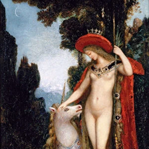 "La licorne"Peinture de Gustave Moreau (1826-1898) 1885 Dim 50x34 cm Collection privee