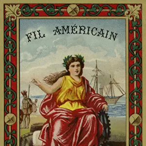 Label for American thread (colour litho)