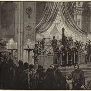 The late Emperor of lying in state in the Church of St Peter and St Paul (engraving)