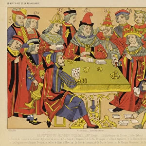 Le Revers du jeu des Suysses, believed to be the oldest political cartoon, 15th Century (chromolitho)